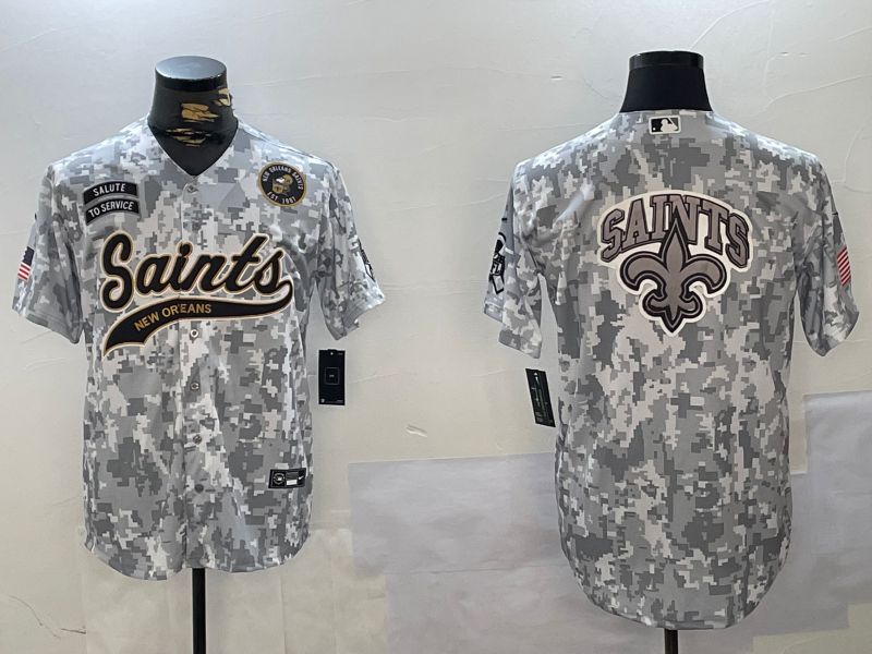 Men New Orleans Saints Blank Nike Arctic Camo 2024 Salute to Service Limited NFL Jersey style 10